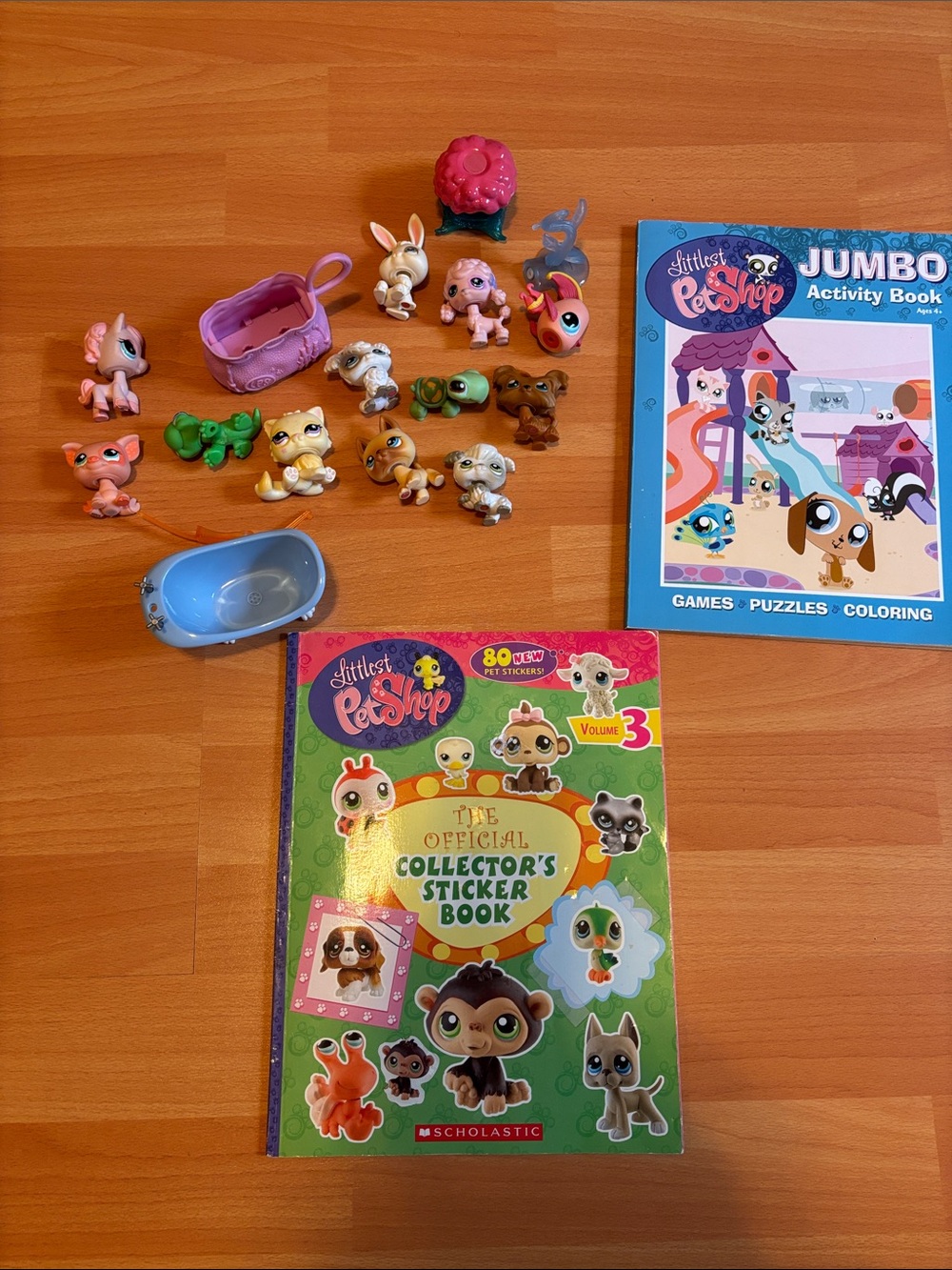 11 littlest pet shop figures with new jumbo activity book, collectors book